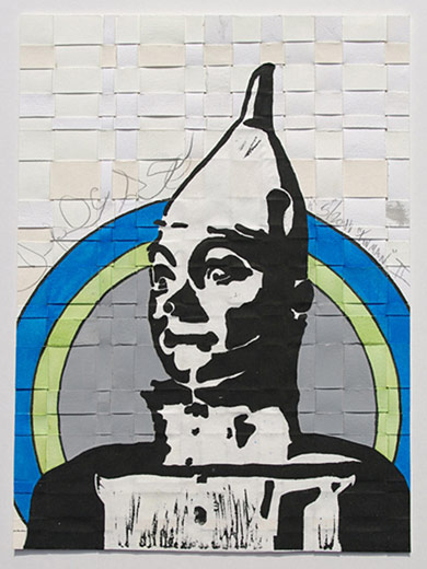 Tin Man II, 8.25x11.25, relief on woven paper